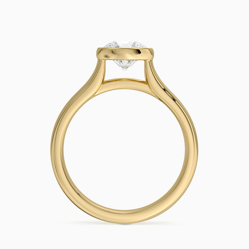 Luna 4mm Bezel Ring Yellow Gold 18k Round Engagement Ring