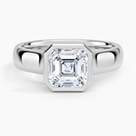 Luna 4mm Bezel Ring Platinum Asscher Engagement Ring