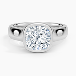 Luna 4mm Bezel Ring Platinum Cushion Engagement Ring