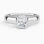 Luna 4mm Bezel Ring Platinum Radiant Engagement Ring