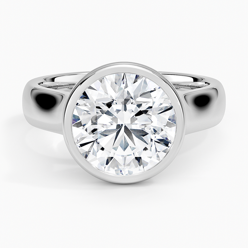 Luna 4mm Bezel Ring Platinum Round Engagement Ring