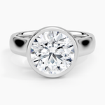 Luna 4mm Bezel Ring Platinum Round Engagement Ring
