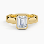 Luna 4mm Bezel Ring Yellow Gold 18k Emerald Engagement Ring