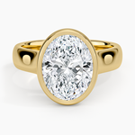Luna 4mm Bezel Ring Yellow Gold 18k Oval Engagement Ring
