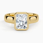 Luna 4mm Bezel Ring Yellow Gold 18k Radiant Engagement Ring