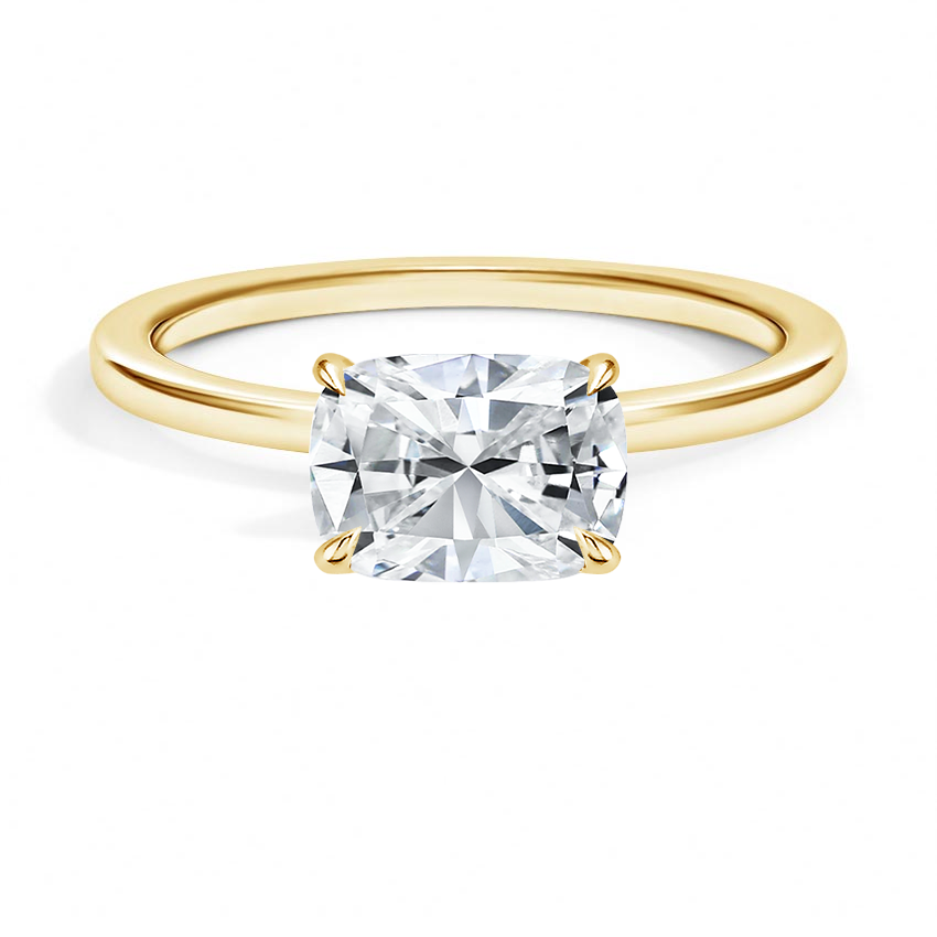 East-West Solitaire Engagement Ring 18K Yellow Gold CU
