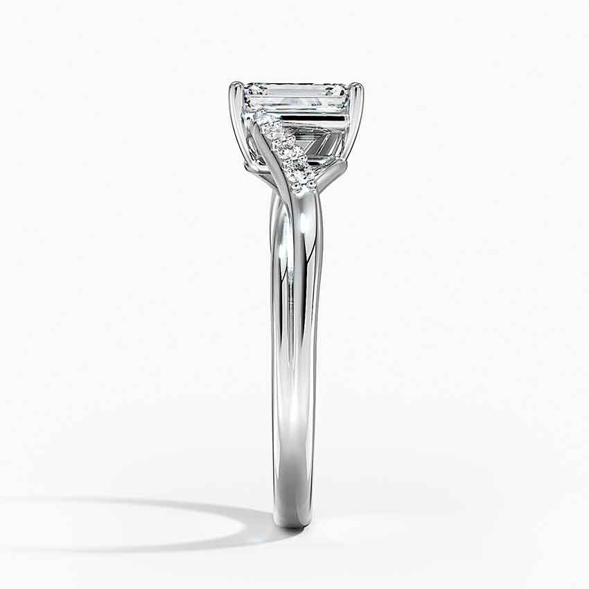 Chamise Diamond Ring (1/15 ct. tw.) Platinum Emerald Engagement Ring