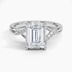 Chamise Diamond Ring (1/15 ct. tw.) Platinum Emerald Engagement Ring