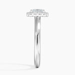 Lotus Flower Halo Diamond Ring (1/4 ct. tw.) Platinum Asscher Engagement Ring