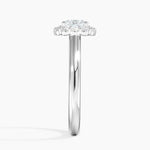 Lotus Flower Halo Diamond Ring (1/4 ct. tw.) Platinum Cushion Engagement Ring