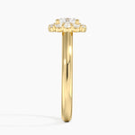 Lotus Flower Halo Diamond Ring (1/4 ct. tw.) Yellow Gold 18k Cushion Engagement Ring