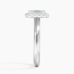 Lotus Flower Halo Diamond Ring (1/4 ct. tw.) Platinum Emerald Engagement Ring