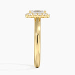 Lotus Flower Halo Diamond Ring (1/4 ct. tw.) Yellow Gold 18k Emerald Engagement Ring