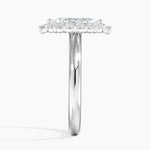 Lotus Flower Halo Diamond Ring (1/4 ct. tw.) Platinum Marquise Engagement Ring