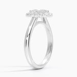 Lotus Flower Halo Diamond Ring (1/4 ct. tw.) Platinum Oval Engagement Ring