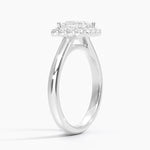 Lotus Flower Halo Diamond Ring (1/4 ct. tw.) Platinum Princess Engagement Ring