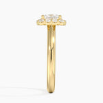 Lotus Flower Halo Diamond Ring (1/4 ct. tw.) Yellow Gold 18k Princess Engagement Ring