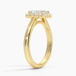 Lotus Flower Halo Diamond Ring (1/4 ct. tw.) Yellow Gold 18k Radiant Engagement Ring