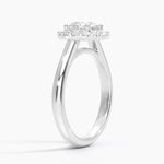 Lotus Flower Halo Diamond Ring (1/4 ct. tw.) Platinum Round Engagement Ring