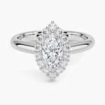 Lotus Flower Halo Diamond Ring (1/4 ct. tw.) Platinum Marquise Engagement Ring