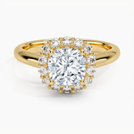 Lotus Flower Halo Diamond Ring (1/4 ct. tw.) Yellow Gold 18k Cushion Engagement Ring