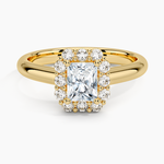 Lotus Flower Halo Diamond Ring (1/4 ct. tw.) Yellow Gold 18k Radiant Engagement Ring