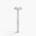 Halo Diamond Ring with Side Stones (1/3 ct. tw.) Platinum Cushion Engagement Ring