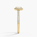 Halo Diamond Ring with Side Stones (1/3 ct. tw.) Yellow Gold 18k Cushion Engagement Ring