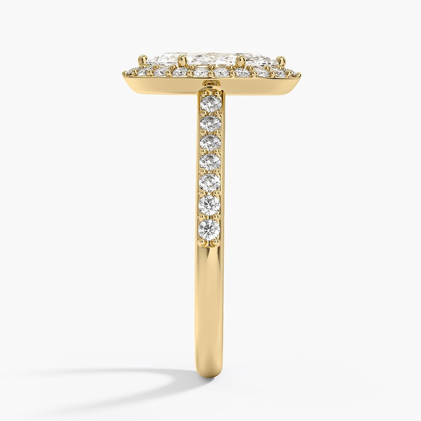 Halo Diamond Ring with Side Stones (1/3 ct. tw.) Yellow Gold 18k Marquise Engagement Ring