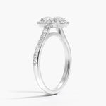 Halo Diamond Ring with Side Stones (1/3 ct. tw.) Platinum Oval Engagement Ring