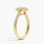 Halo Diamond Ring with Side Stones (1/3 ct. tw.) Yellow Gold 18k Oval Engagement Ring