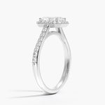 Halo Diamond Ring with Side Stones (1/3 ct. tw.) Platinum Radiant Engagement Ring