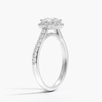 Halo Diamond Ring with Side Stones (1/3 ct. tw.) Platinum Round Engagement Ring