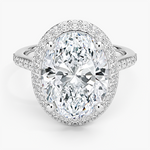 Halo Diamond Ring with Side Stones (1/3 ct. tw.) Platinum Oval Engagement Ring