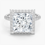 Halo Diamond Ring with Side Stones (1/3 ct. tw.) Platinum Princess Engagement Ring