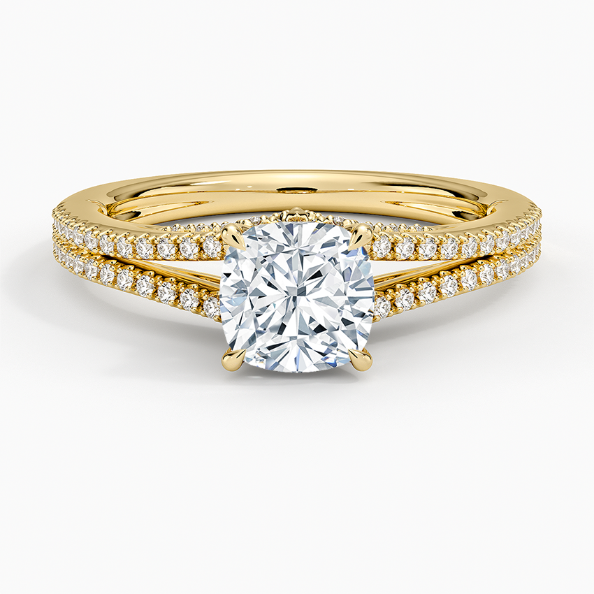 Icon Diamond Ring (1/3 ct. tw.) Yellow Gold 18k Cushion Engagement Ring