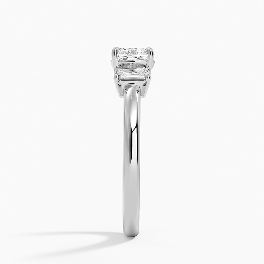 Petite Rhiannon Three Stone Diamond Ring (1/4 ct. tw.) Platinum Cushion Engagement Ring
