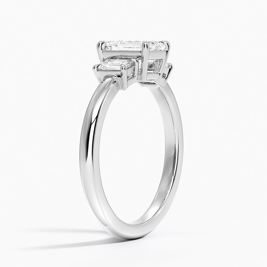 Petite Rhiannon Three Stone Diamond Ring (1/4 ct. tw.) Platinum Emerald Engagement Ring