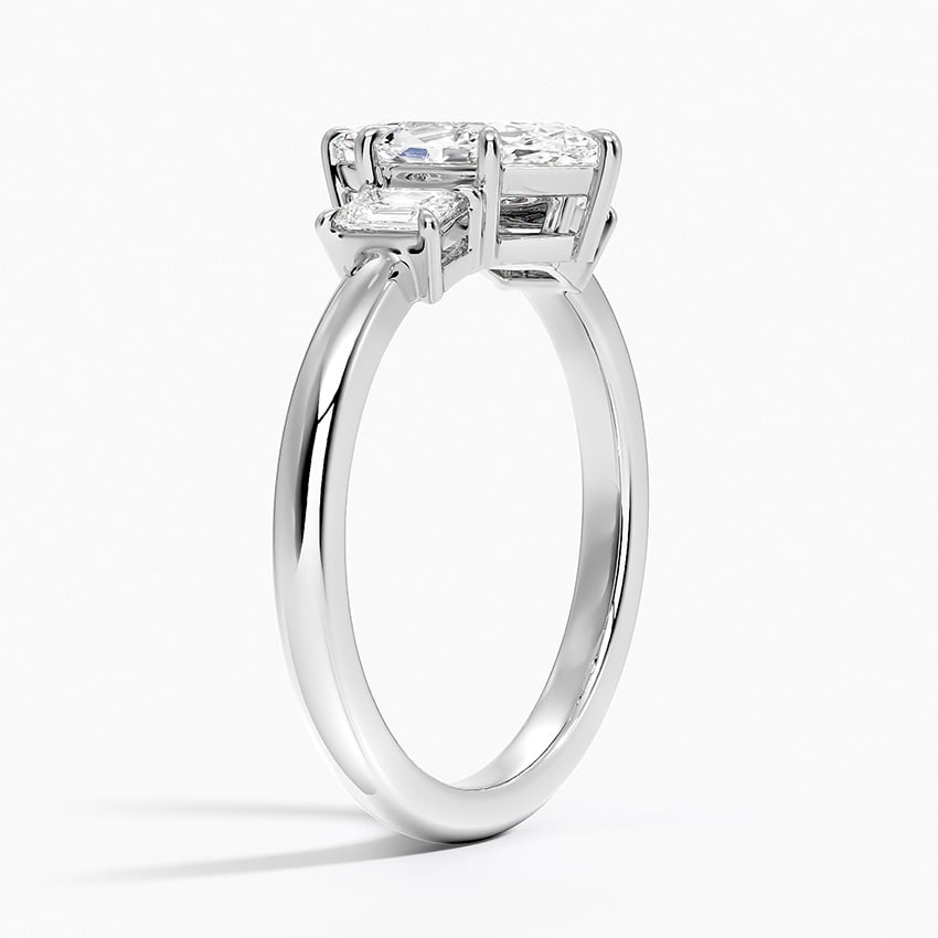 Petite Rhiannon Three Stone Diamond Ring (1/4 ct. tw.) Platinum Marquise Engagement Ring