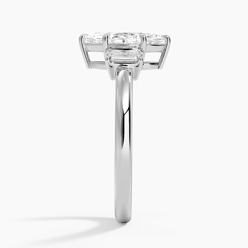 Petite Rhiannon Three Stone Diamond Ring (1/4 ct. tw.) Platinum Marquise Engagement Ring