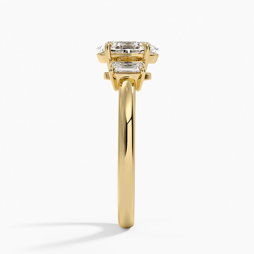 Petite Rhiannon Three Stone Diamond Ring (1/4 ct. tw.) Yellow Gold 18k Oval Engagement Ring