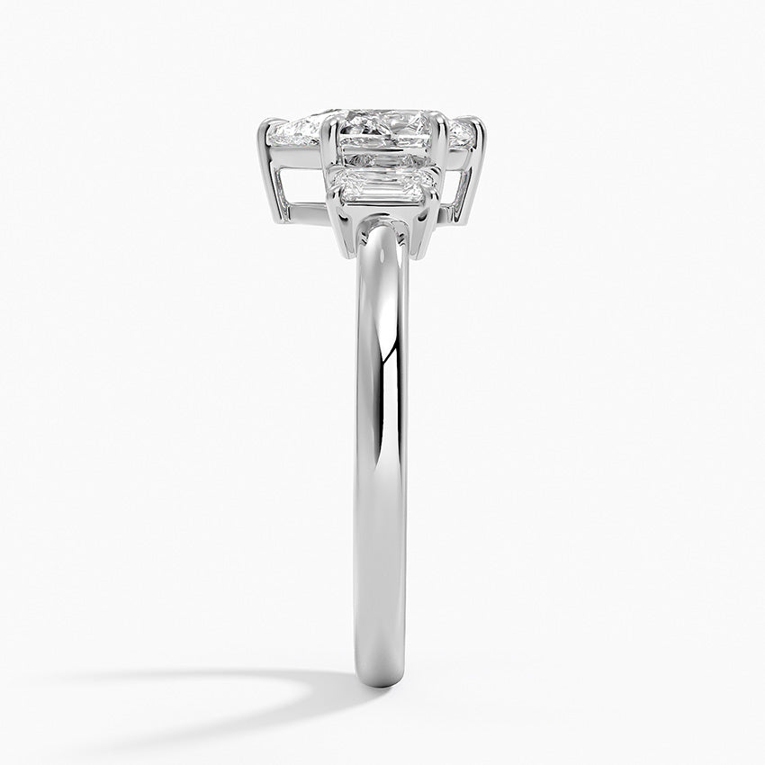 Petite Rhiannon Three Stone Diamond Ring (1/4 ct. tw.) Platinum Pear Engagement Ring