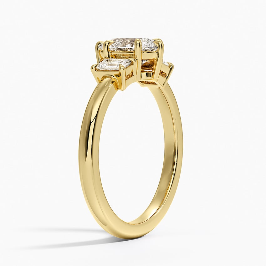 Petite Rhiannon Three Stone Diamond Ring (1/4 ct. tw.) Yellow Gold 18k Pear Engagement Ring