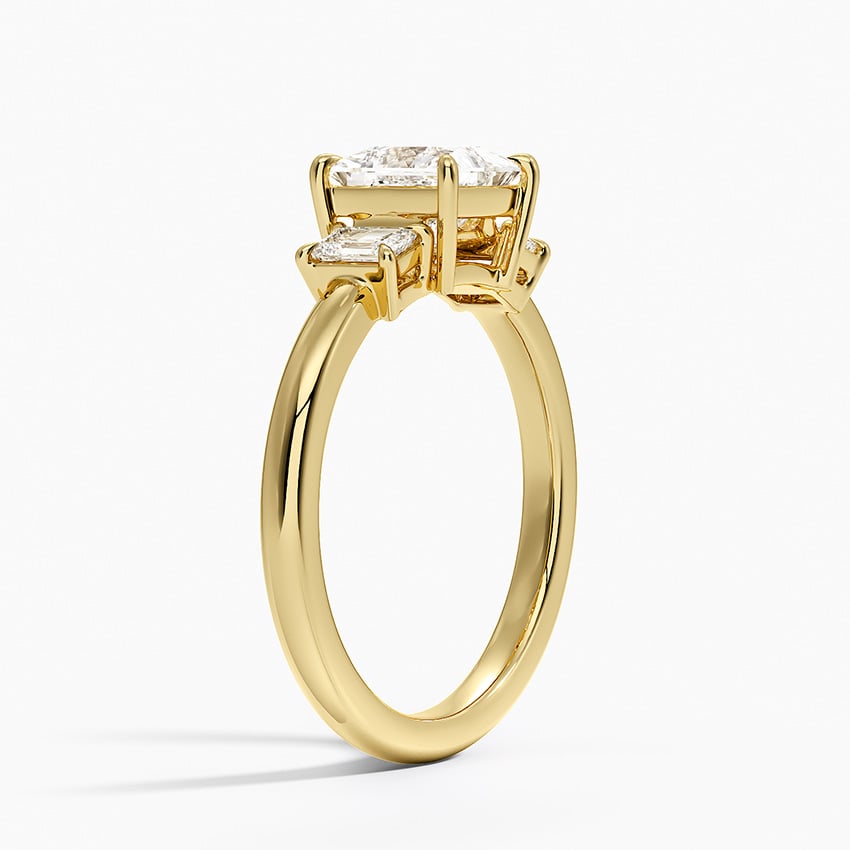 Petite Rhiannon Three Stone Diamond Ring (1/4 ct. tw.) Yellow Gold 18k Princess Engagement Ring