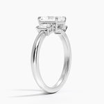 Petite Rhiannon Three Stone Diamond Ring (1/4 ct. tw.) Platinum Radiant Engagement Ring