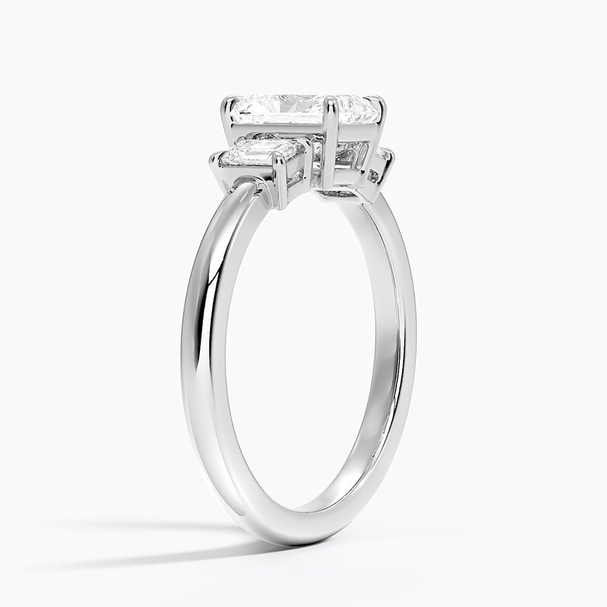 Petite Rhiannon Three Stone Diamond Ring (1/4 ct. tw.) Platinum Radiant Engagement Ring
