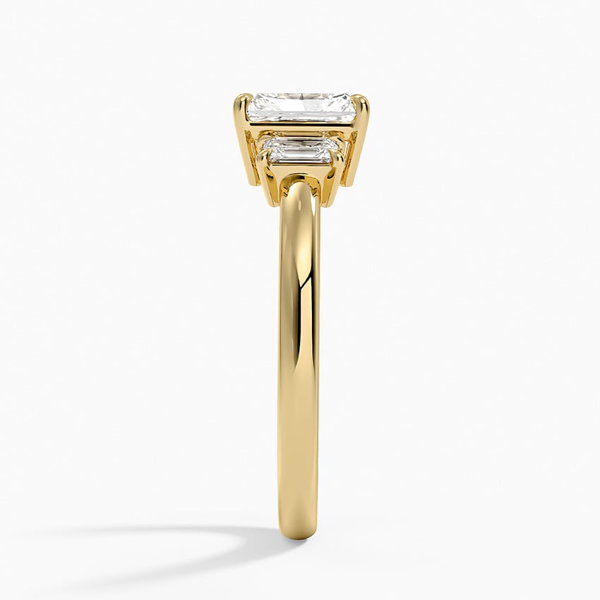 Petite Rhiannon Three Stone Diamond Ring (1/4 ct. tw.) Yellow Gold 18k Radiant Engagement Ring