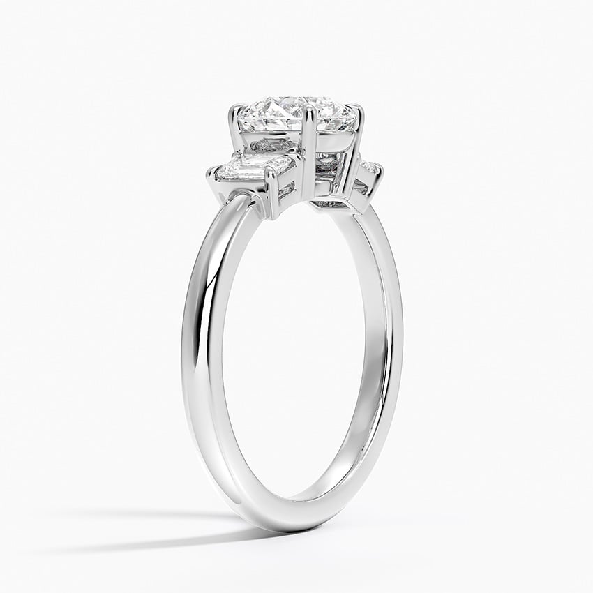 Petite Rhiannon Three Stone Diamond Ring (1/4 ct. tw.) Platinum Round Engagement Ring