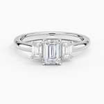Petite Rhiannon Three Stone Diamond Ring (1/4 ct. tw.) Platinum Emerald Engagement Ring