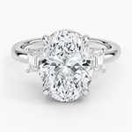 Petite Rhiannon Three Stone Diamond Ring (1/4 ct. tw.) Platinum Oval Engagement Ring